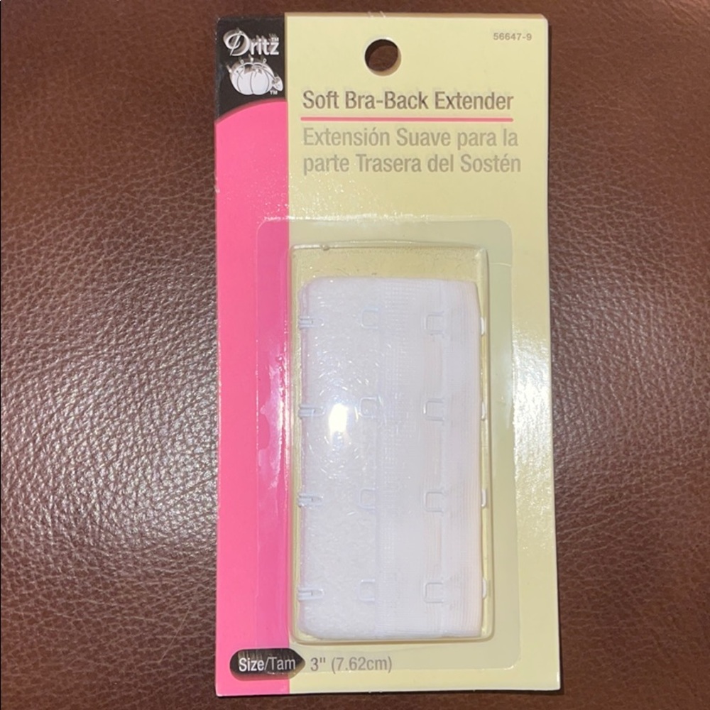 Bra back extender size 3 inch white & nude 4 prong